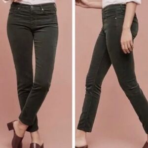 AG The Stevie Anthropologie Ankle Slim Straight Leg Corduroy Jean - 31R Grey